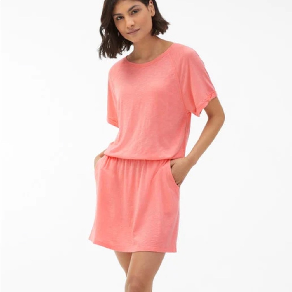 Juvia Cotton Slub Dress in Pink Coral. NWT
